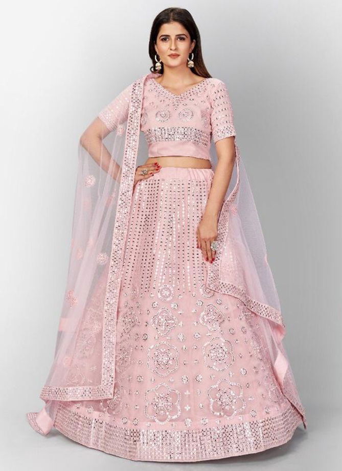 PANVI MASTANA Latest Fancy Designer Wedding Wear Heavy Stylish Organza Thread Foil Mirror Work Lahenga Choli Collection